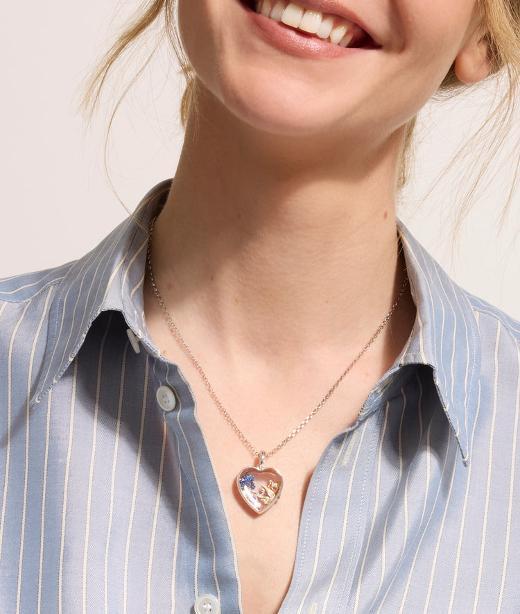 White Heart of Gold Locket 14k