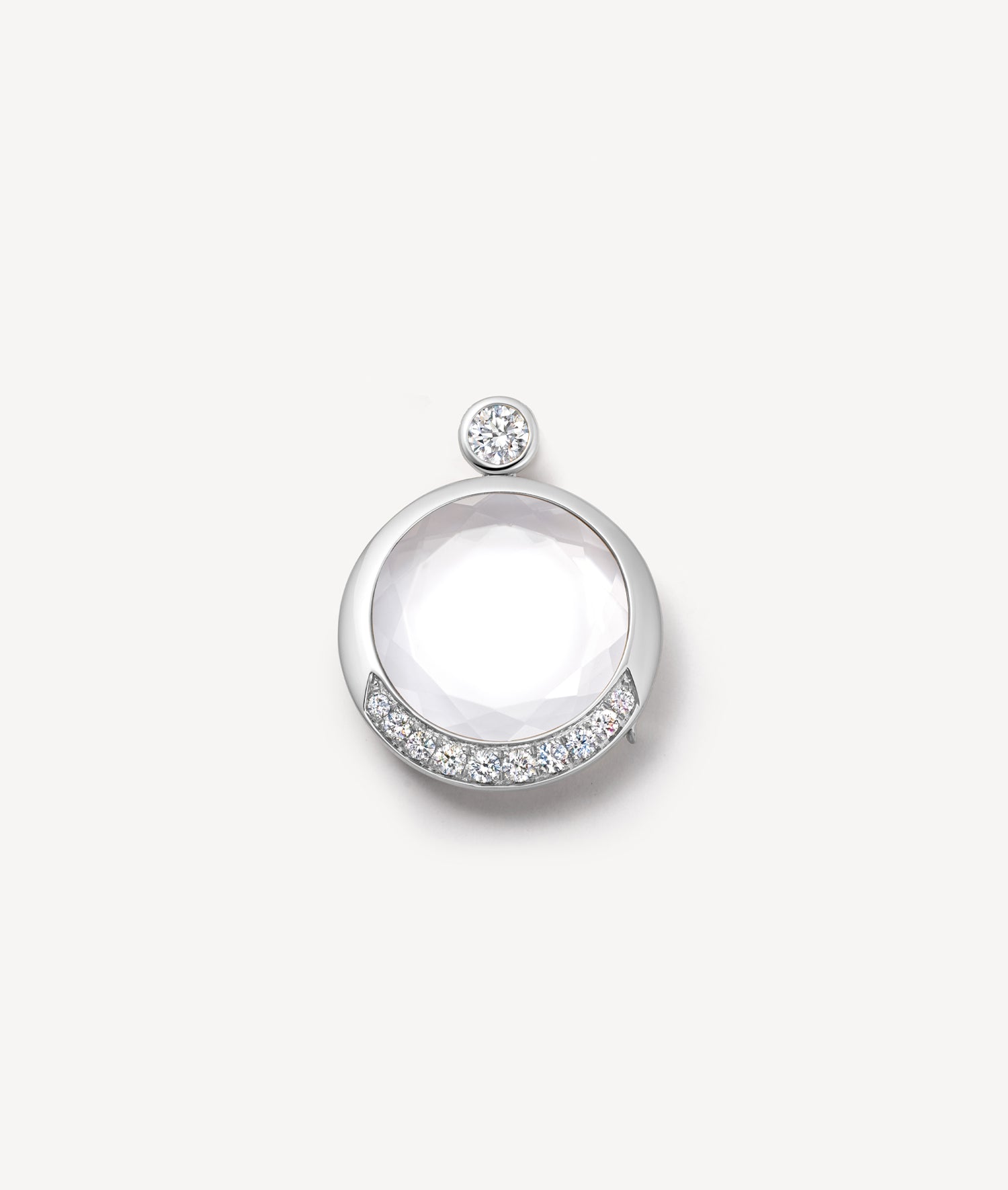 Lunar Cushion White Gold Locket 18K