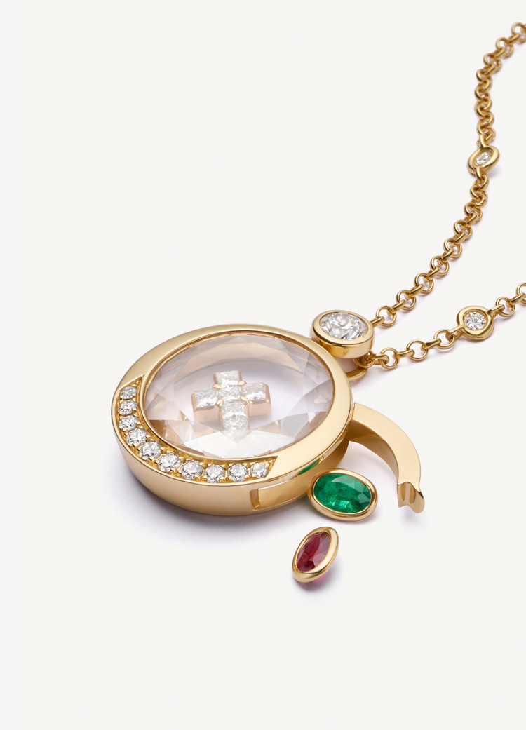 Lunar Cushion Locket 18K