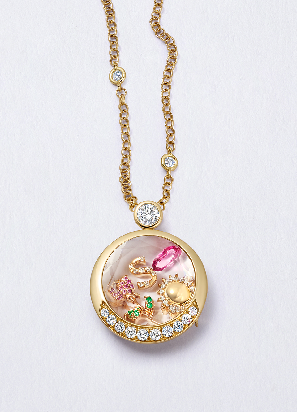 Lunar Cushion Locket 18K