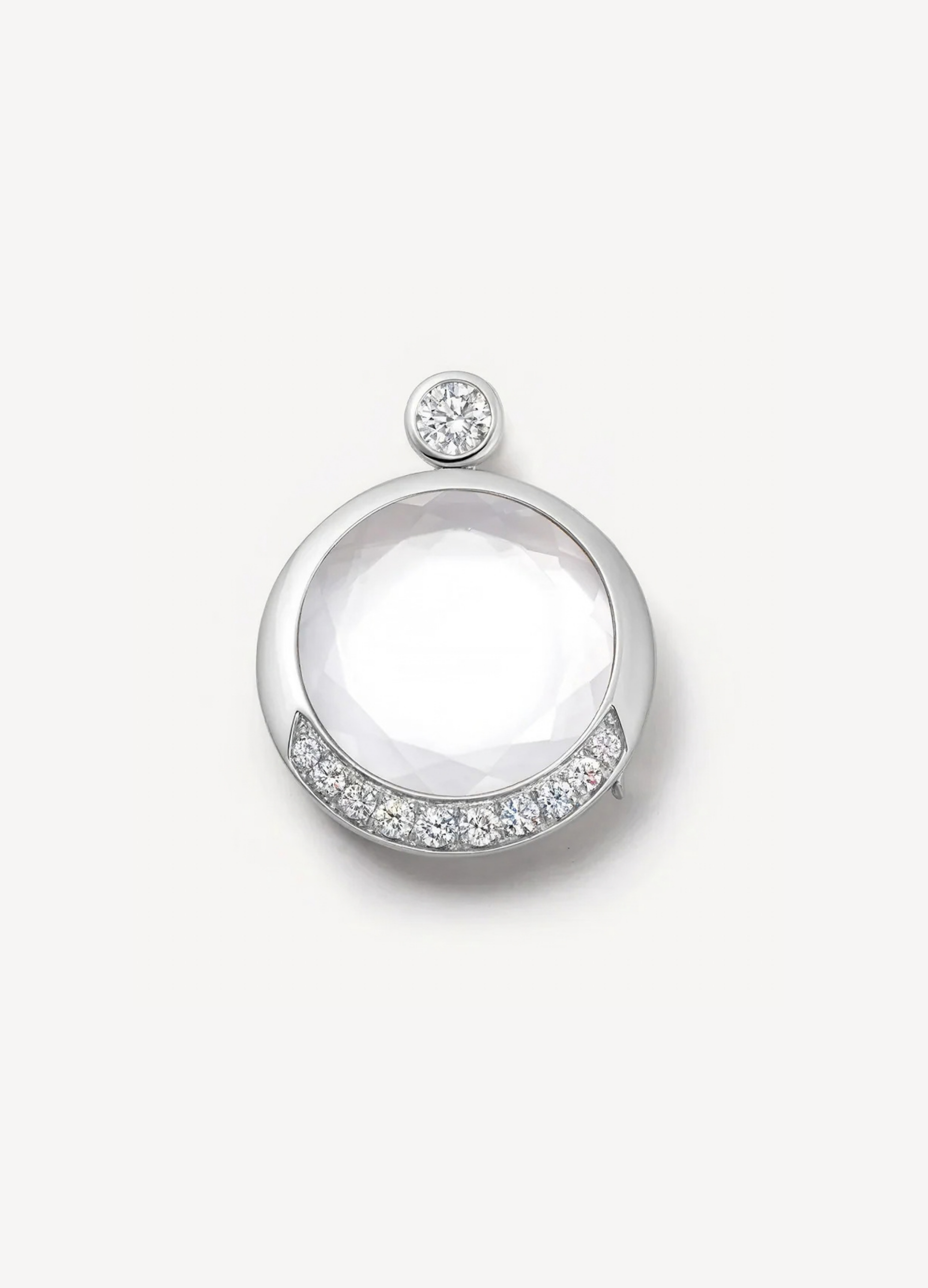 Lunar Cushion White Gold Locket 18K