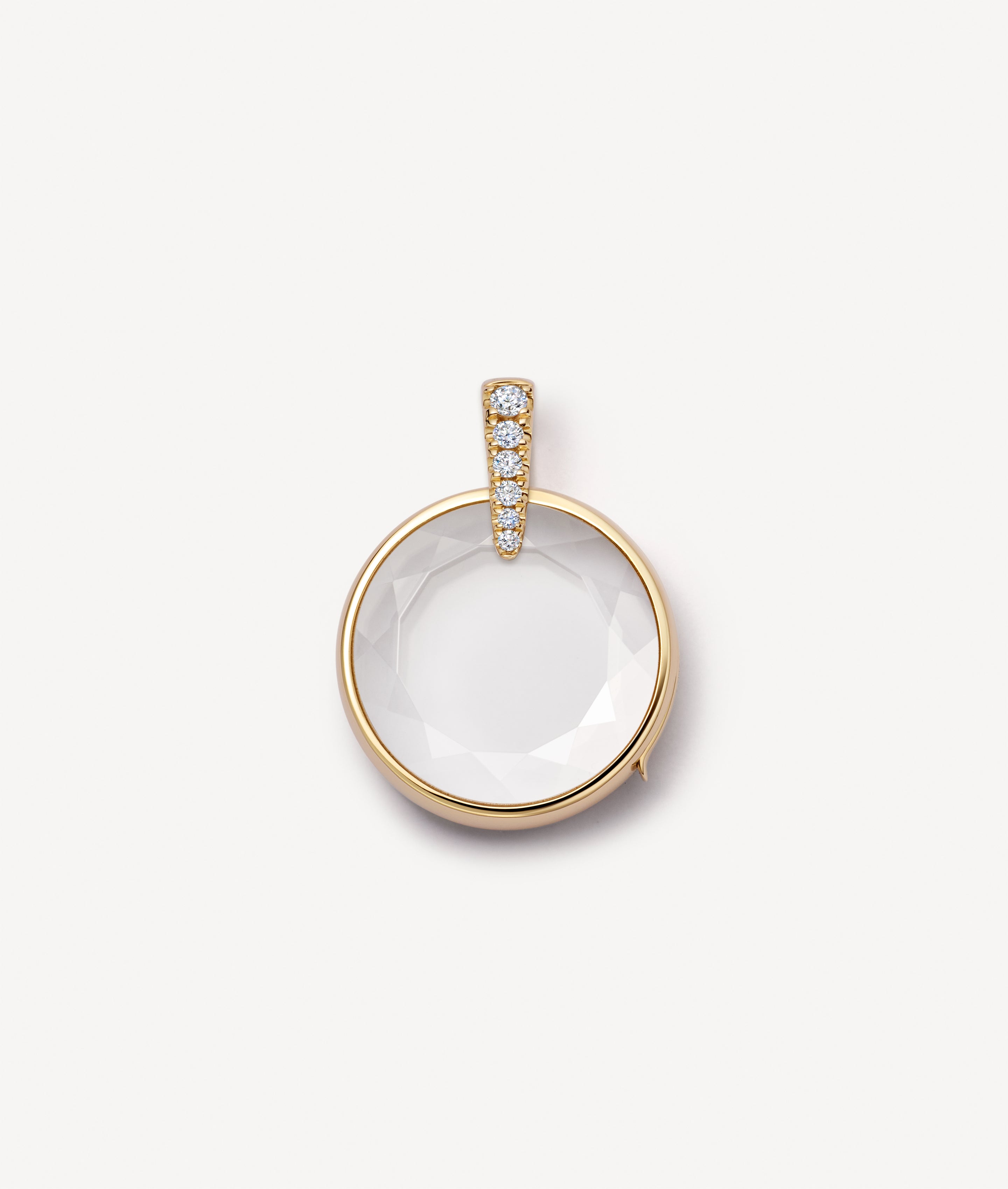 Lyra Round Diamond Gold Locket 18k