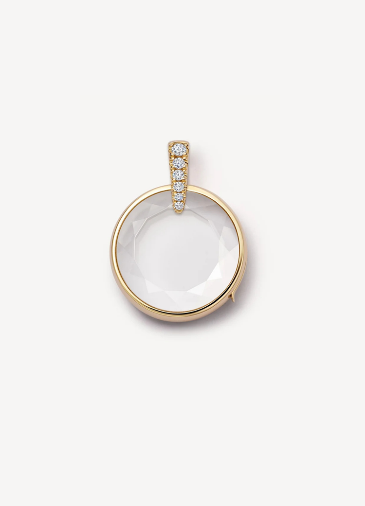 Lyra Round Diamond Gold Locket 18k