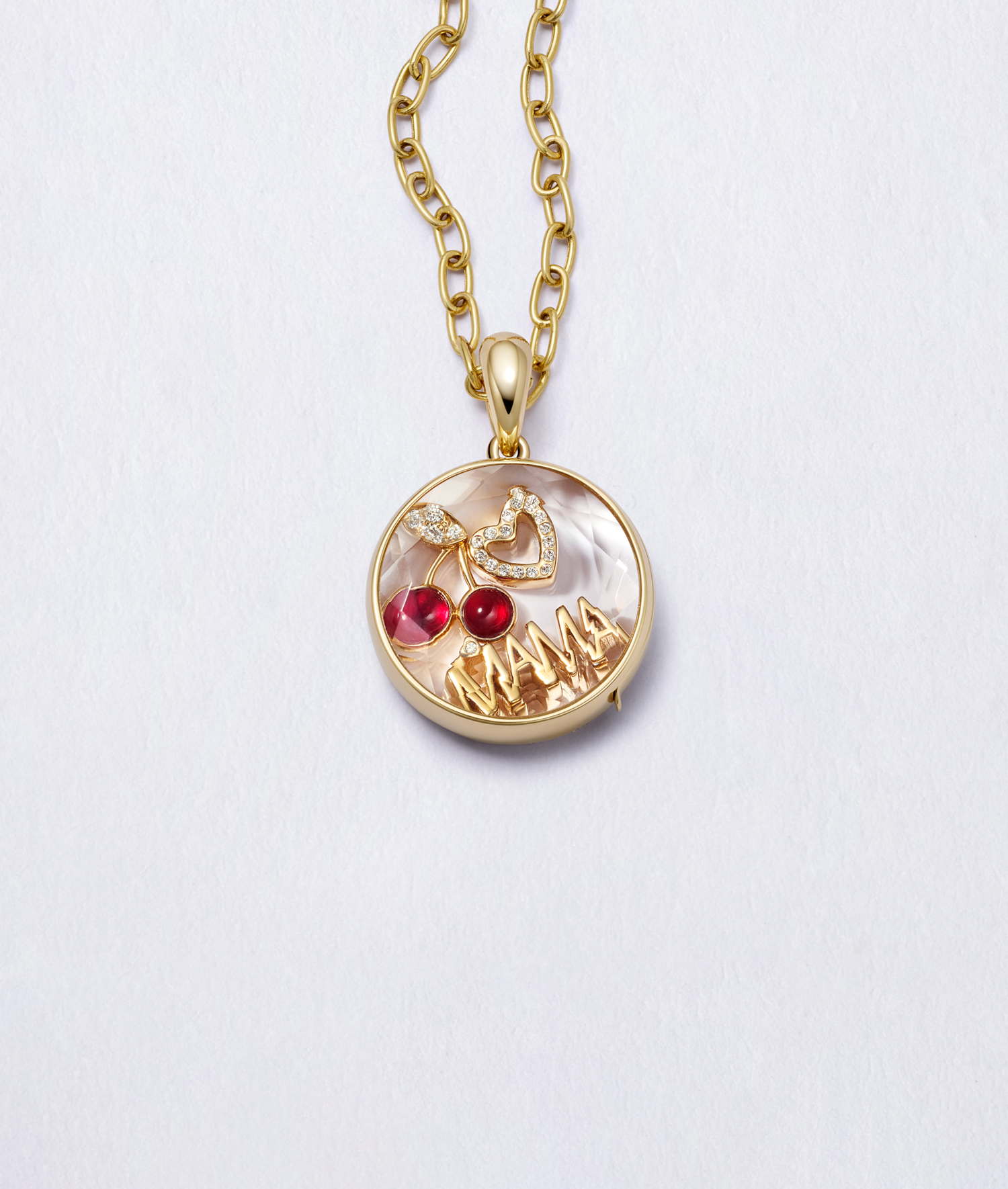 Diamond Mama Script Charm | 18k Gold | Loquet London