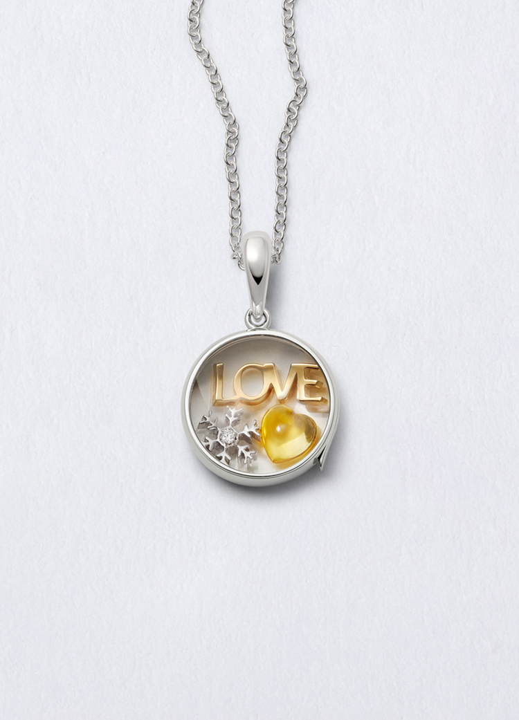 Midi Round White Gold Locket 14k