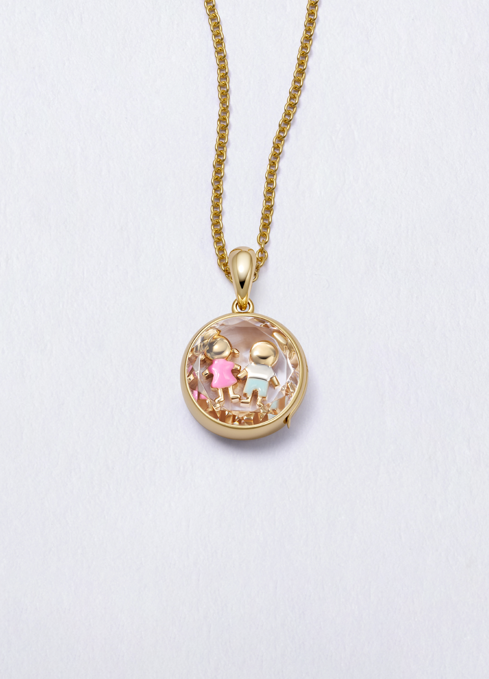 Mini Round Gold Locket 18K