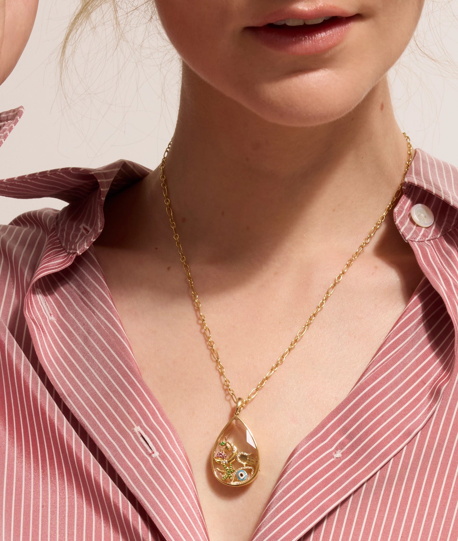 Figaro Necklace Chain 22 Inch 18k