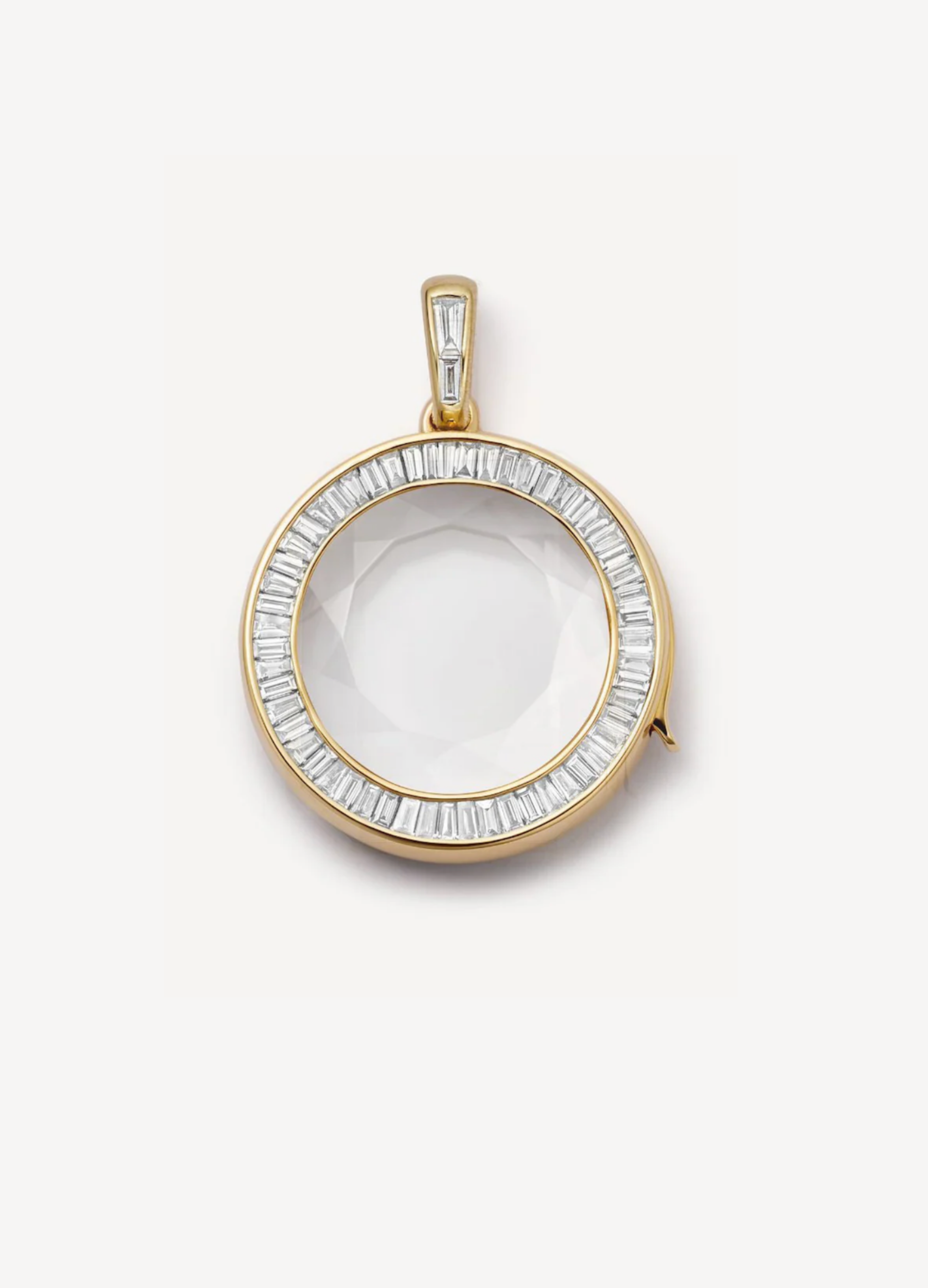 Orb Diamond Baguette Locket 18k