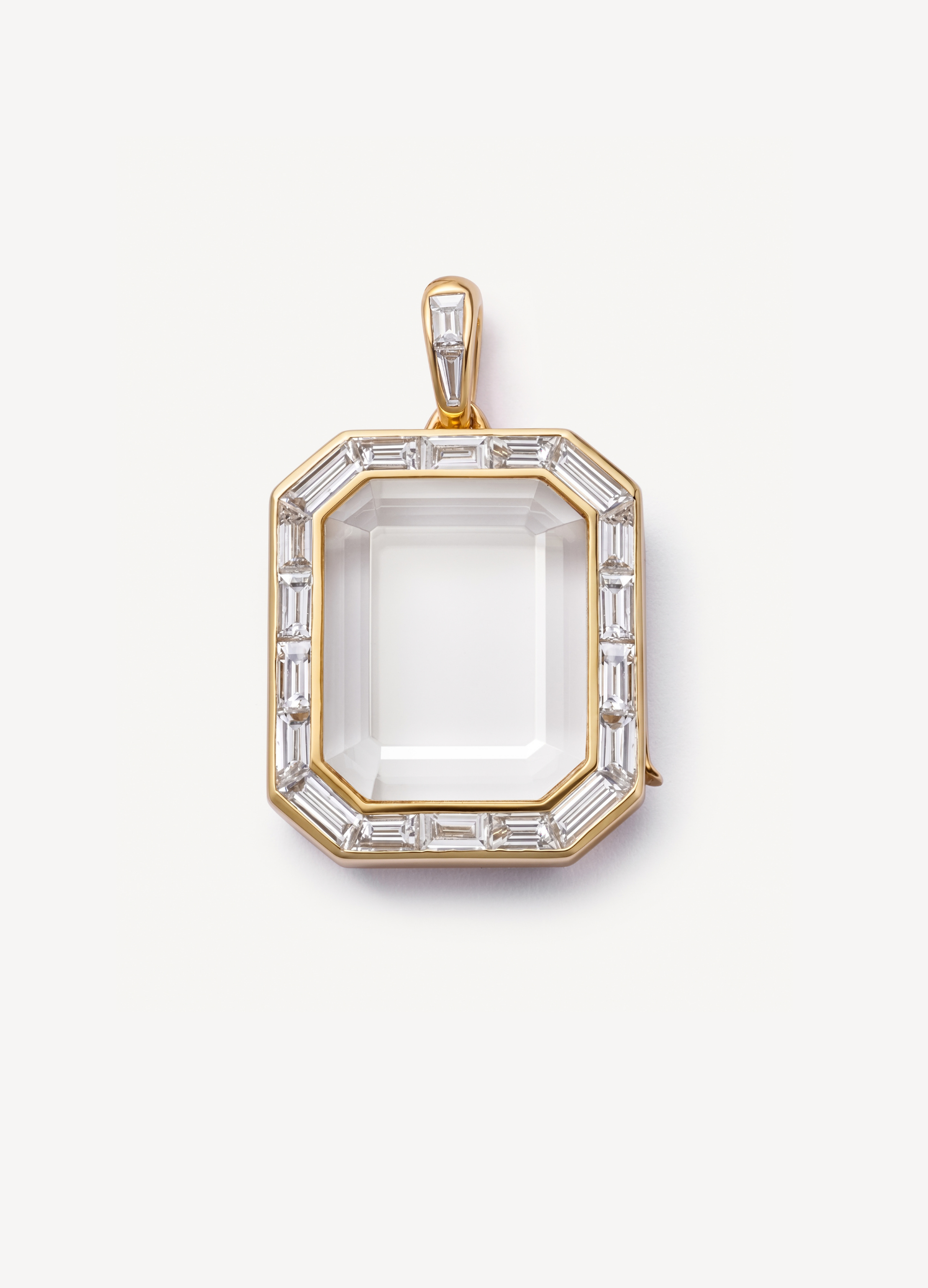 Otto Diamond Baguette Locket 18k