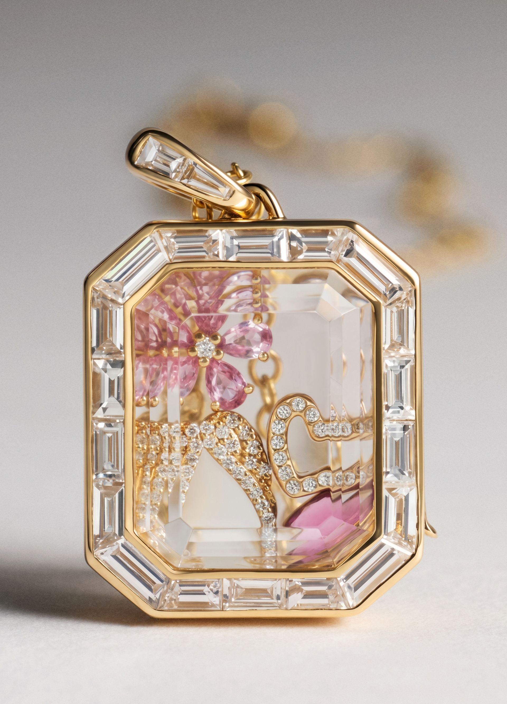 Otto Diamond Baguette Locket 18k