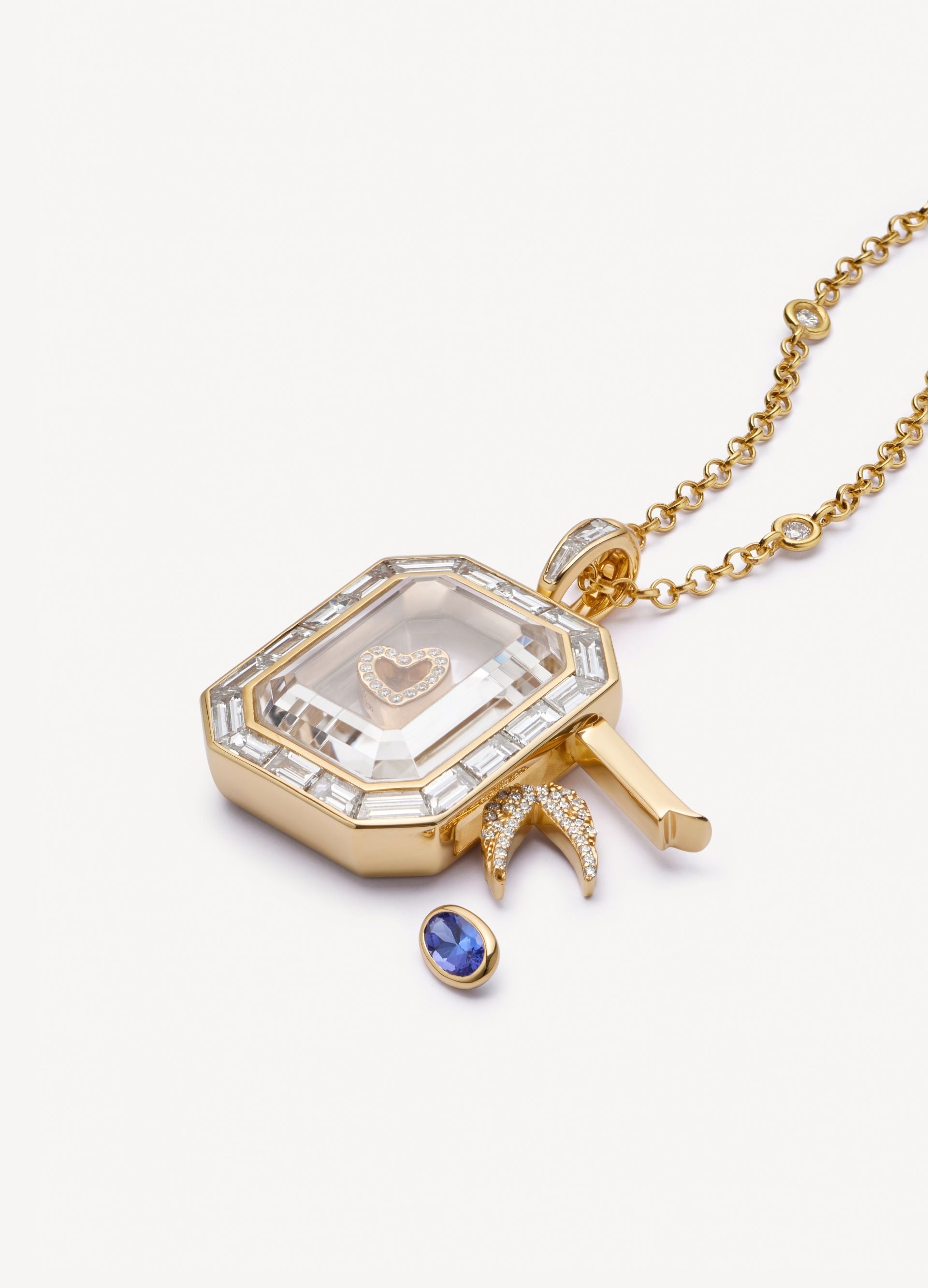 Otto Diamond Baguette Locket 18k