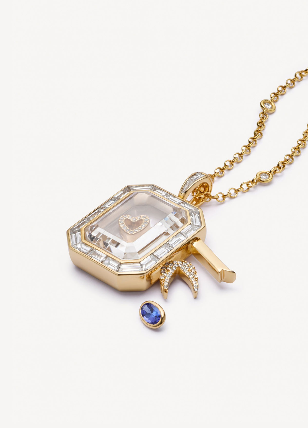 Otto Diamond Baguette Locket 18k