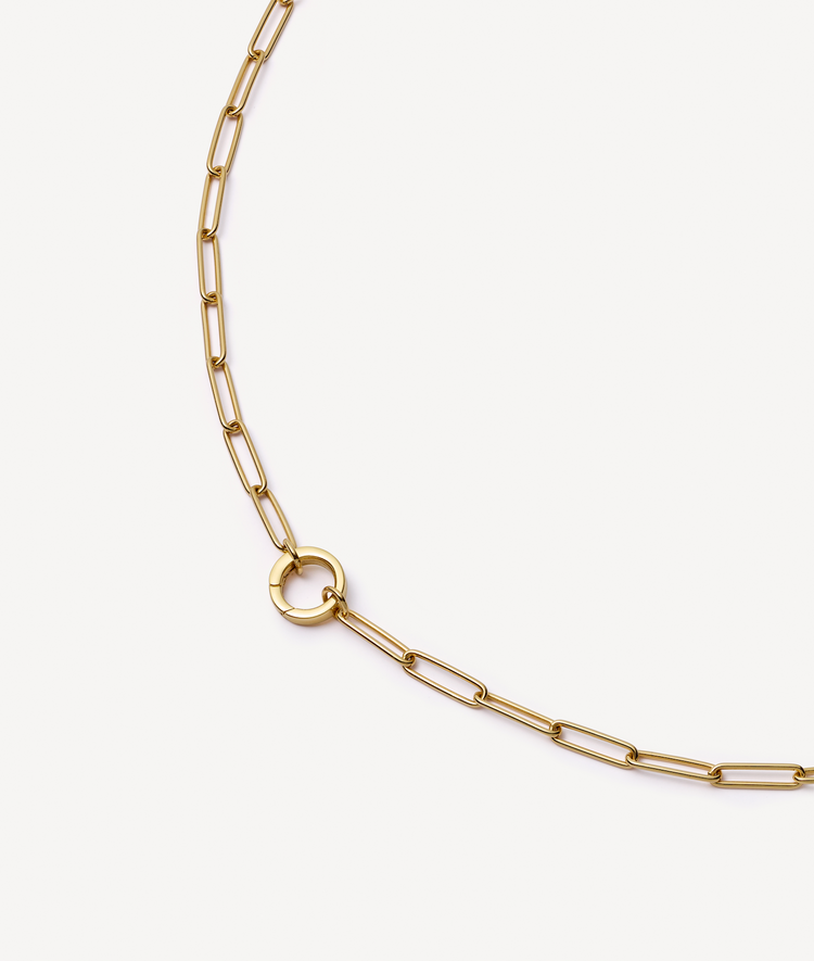 Paperclip 22 Inch Gold Necklace 18k