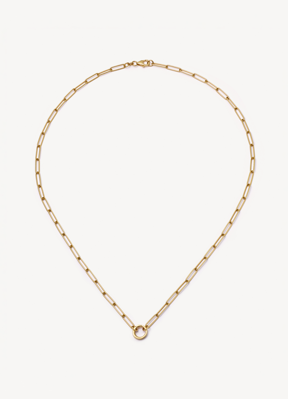 Paperclip 22 Inch Gold Necklace 18k