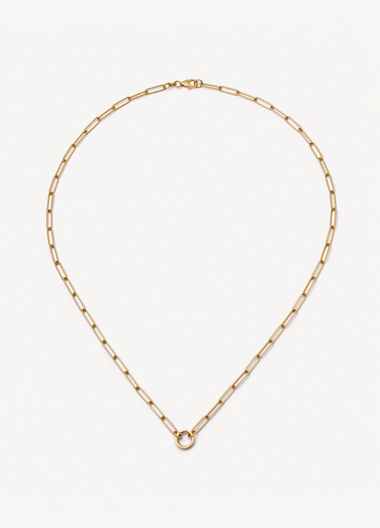 Paperclip 22 Inch Gold Necklace 18k