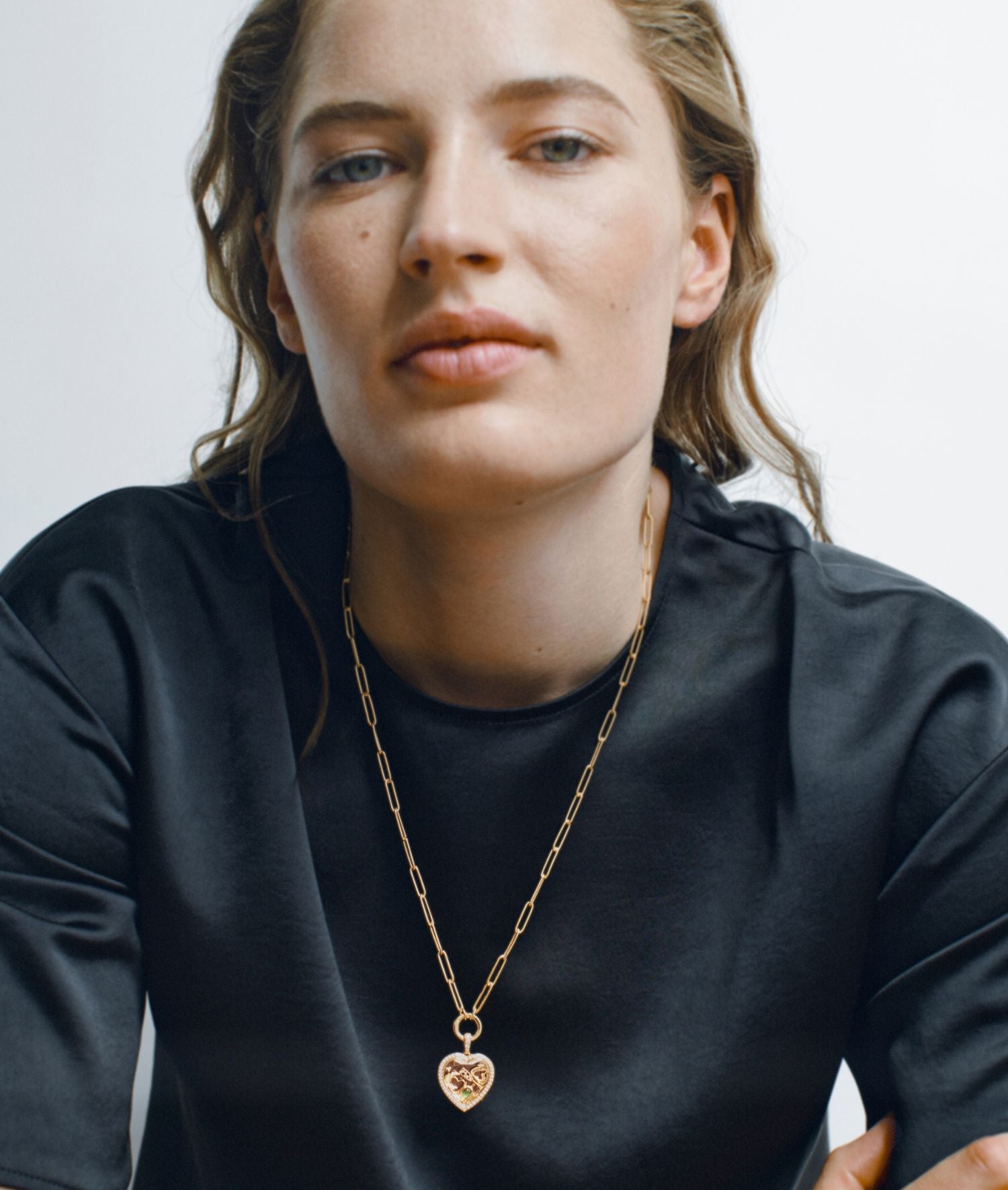 Paperclip Gold Necklace 22 Inch Chain 18k