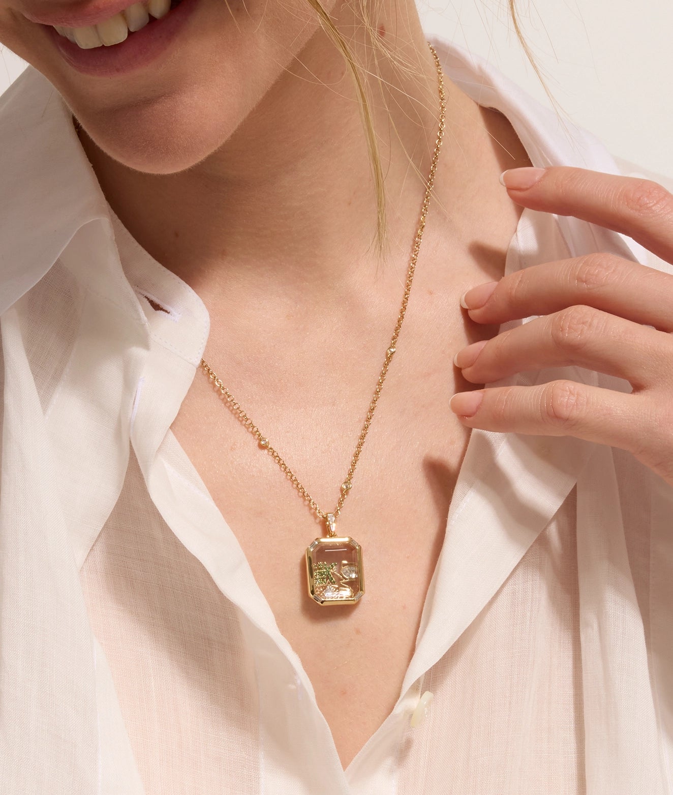 Diamond Gold Necklace 18 Inch 18k