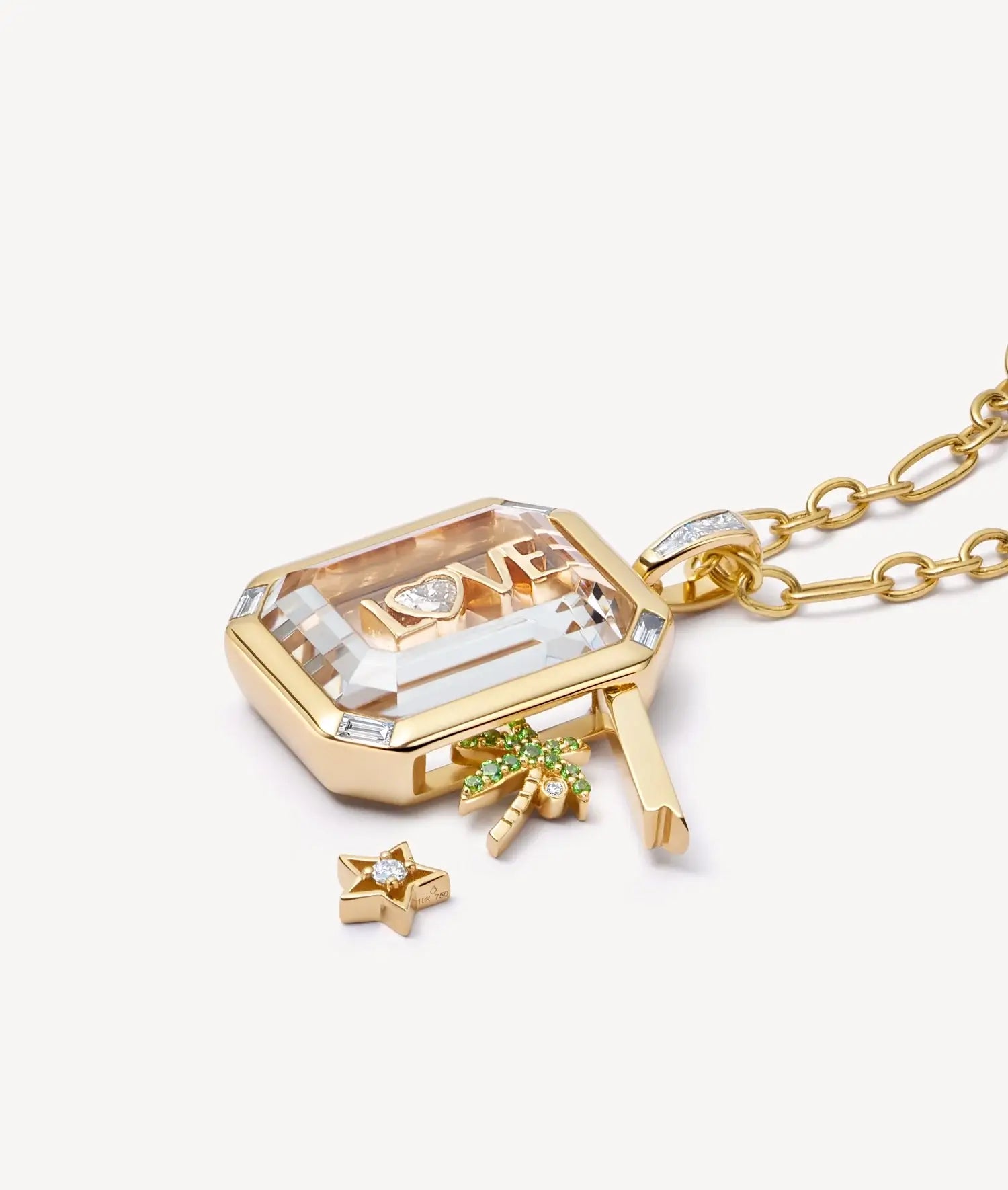 Quattro Baguette Locket 18K