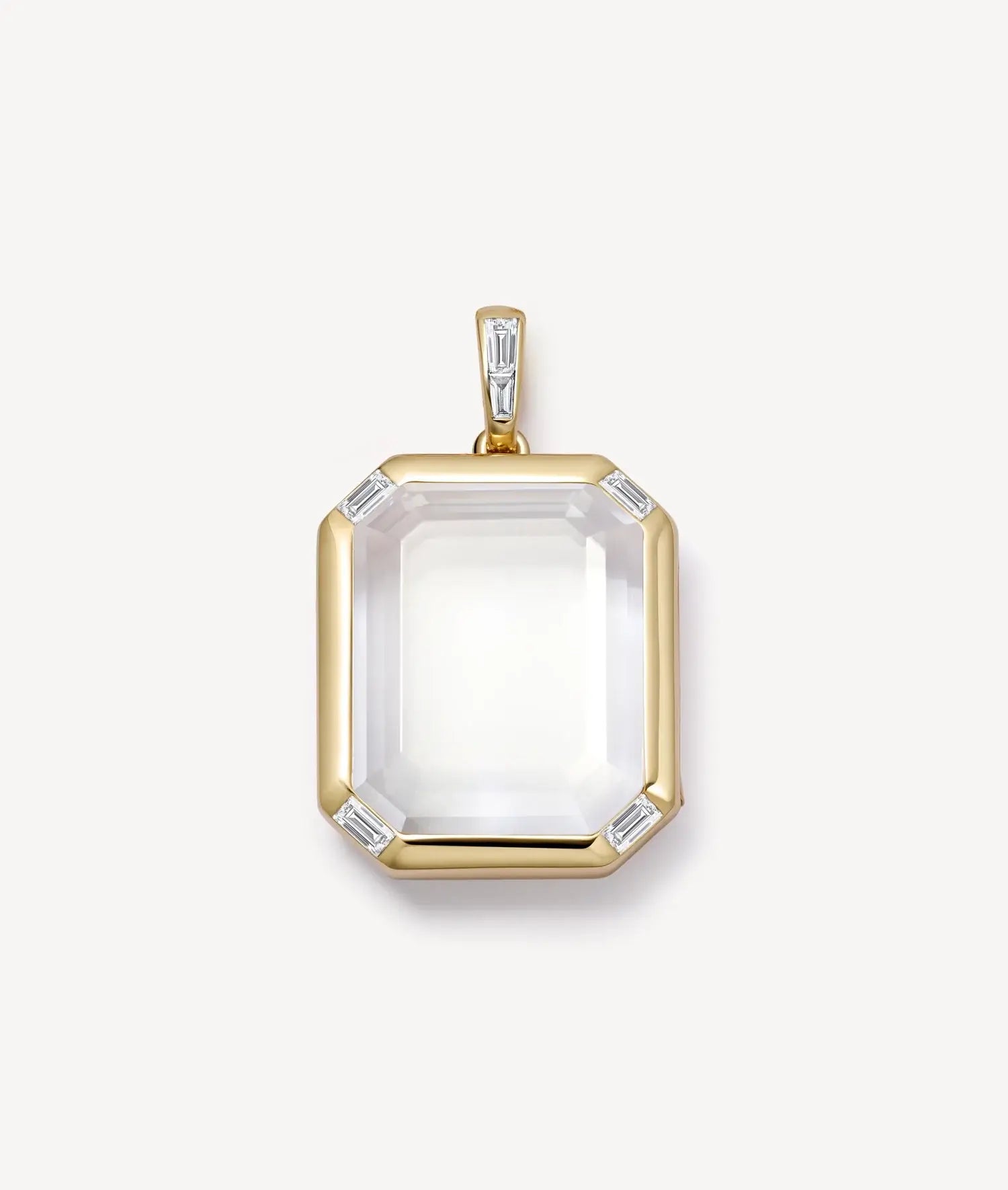 Quattro Baguette Locket 18K