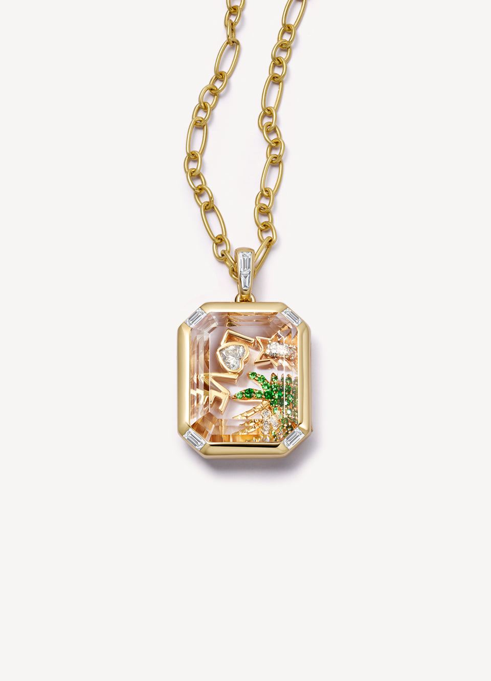 Quattro Baguette Locket 18K