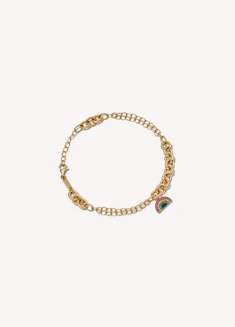 Rainbow Charm Bracelet 14k