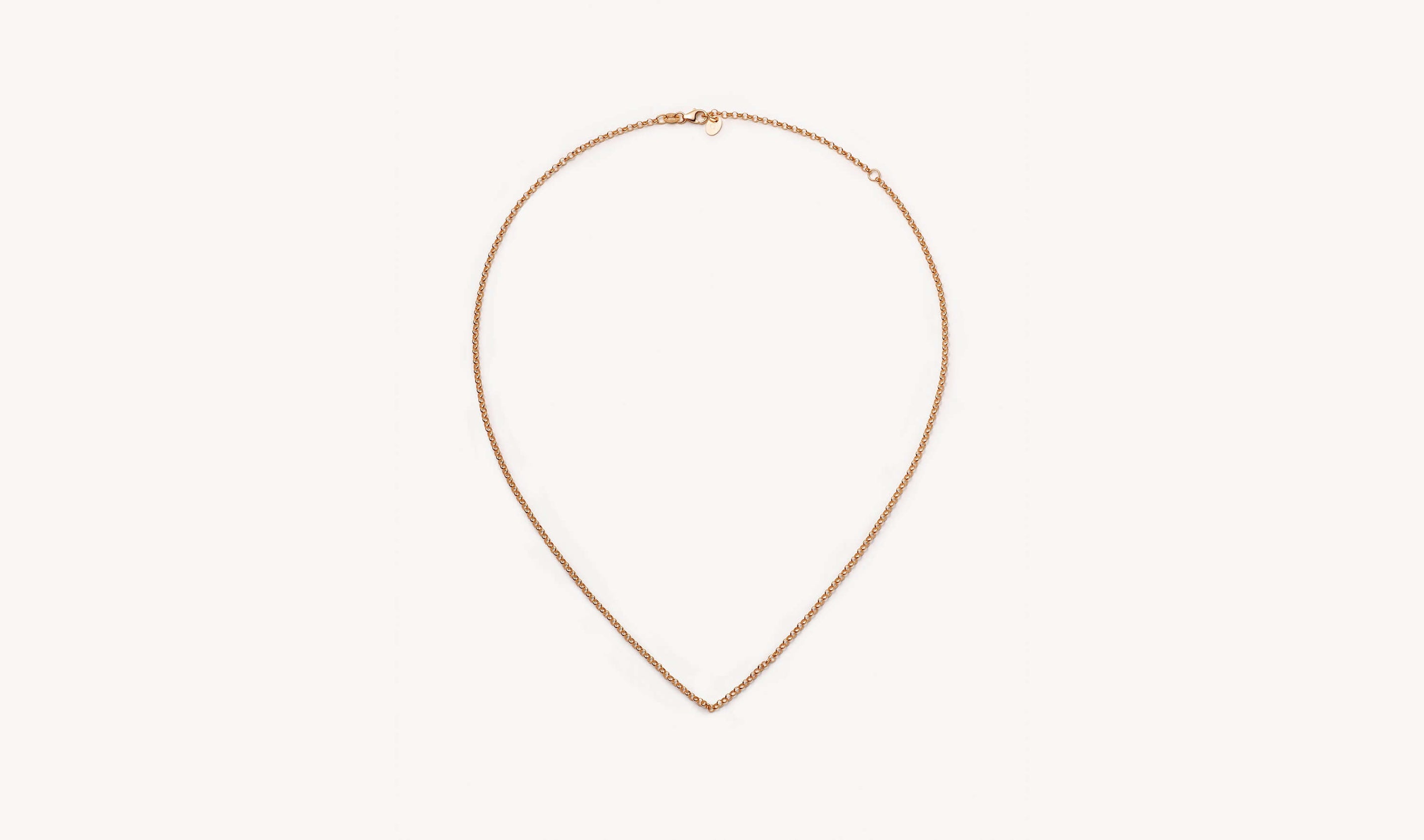 Rolo rose gold necklace 16-18 inch.