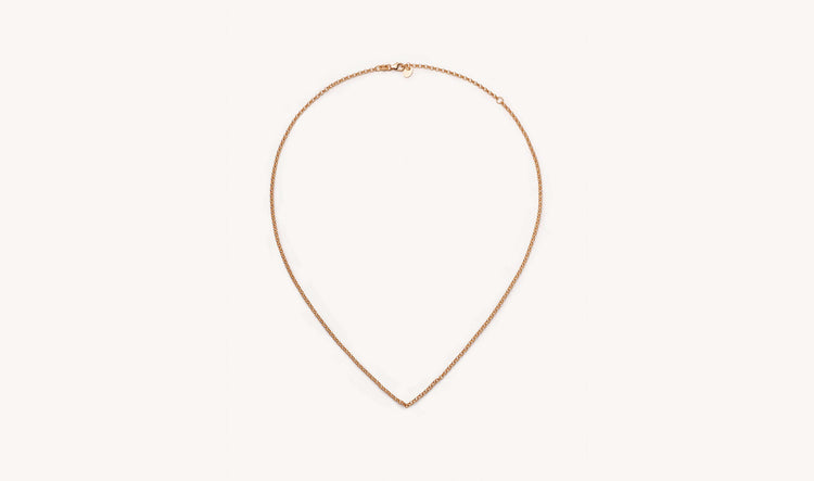Rolo rose gold necklace 16-18 inch.