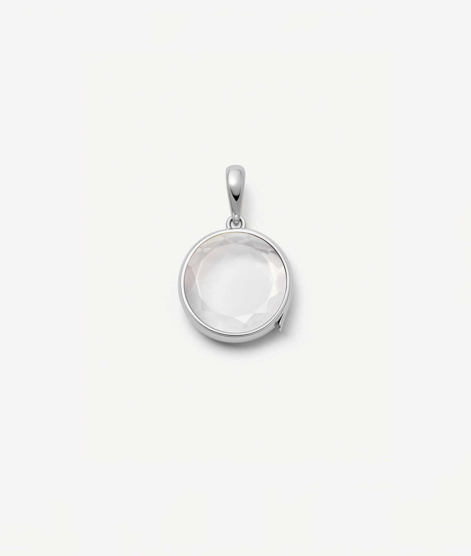 Midi Round White Gold Locket 14k