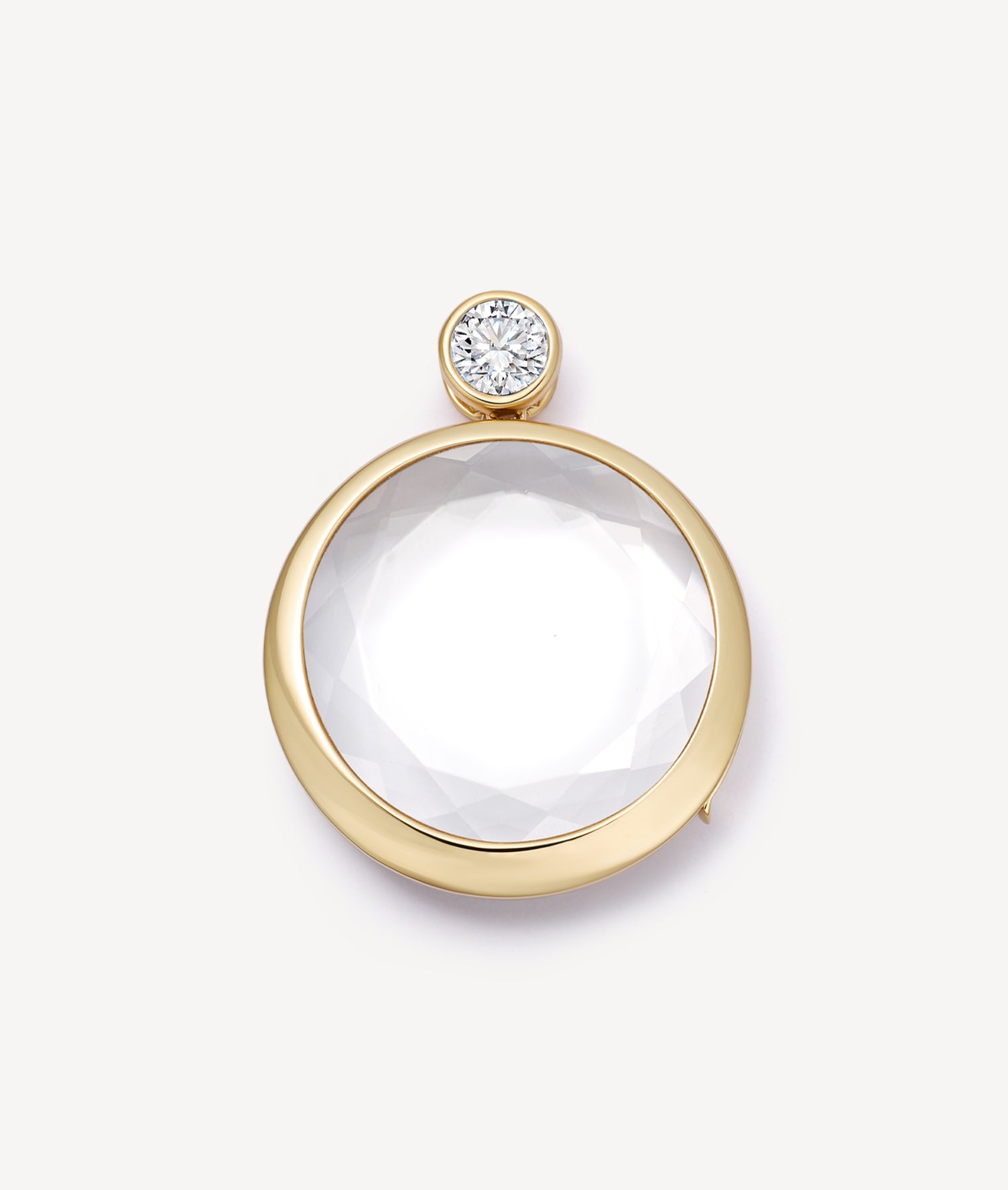 Solitaire Diamond Cushion Locket 18K with Diamond Gold Necklace 18 Inch 18K