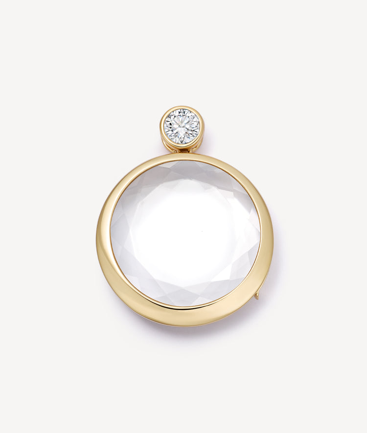 Solitaire Diamond Cushion Locket 18K with Diamond Gold Necklace 18 Inch 18K