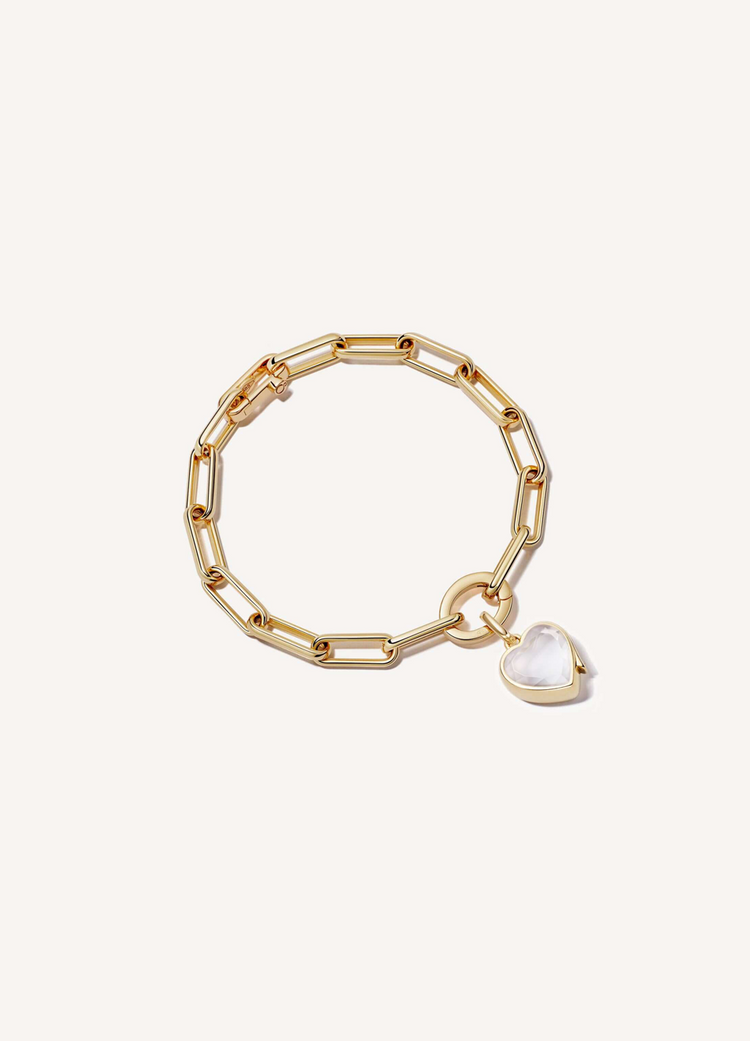 Single Heart Locket link bracelet