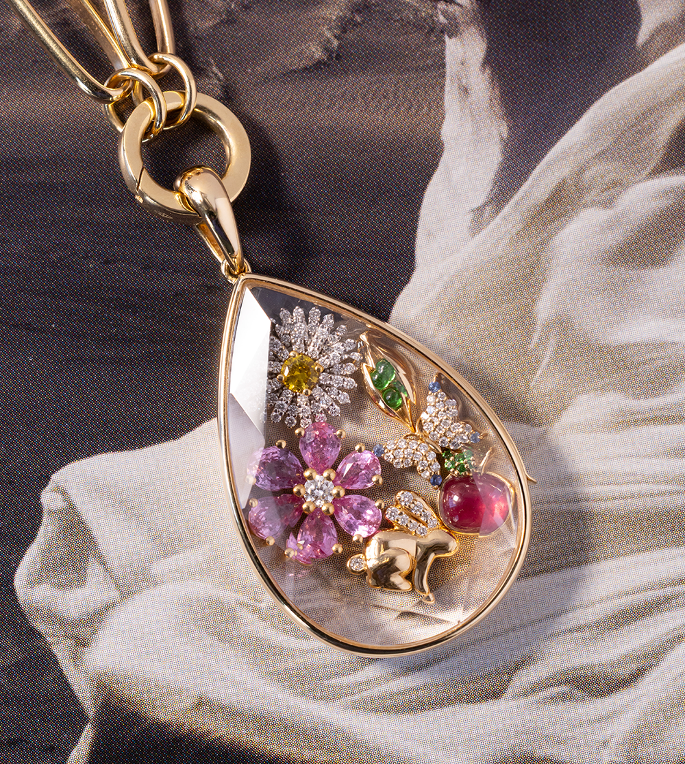 Dandelion Flower Charm | Diamonds & Tsavorites | Loquet London Dandelion Flower Charm | Diamonds & Tsavorites | Loquet London