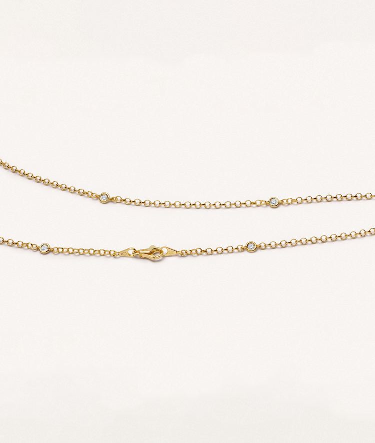 Diamond Gold Necklace 18 Inch 18k