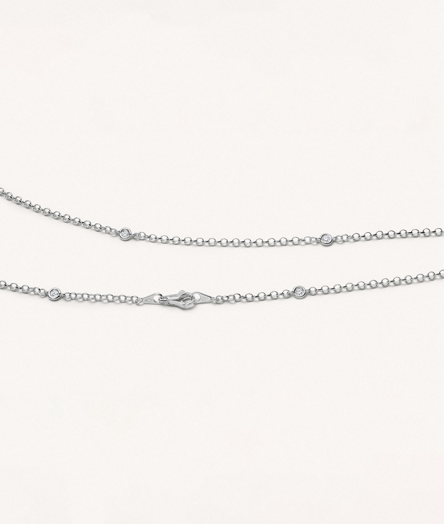 Diamond White Gold Necklace 18 Inch 18k