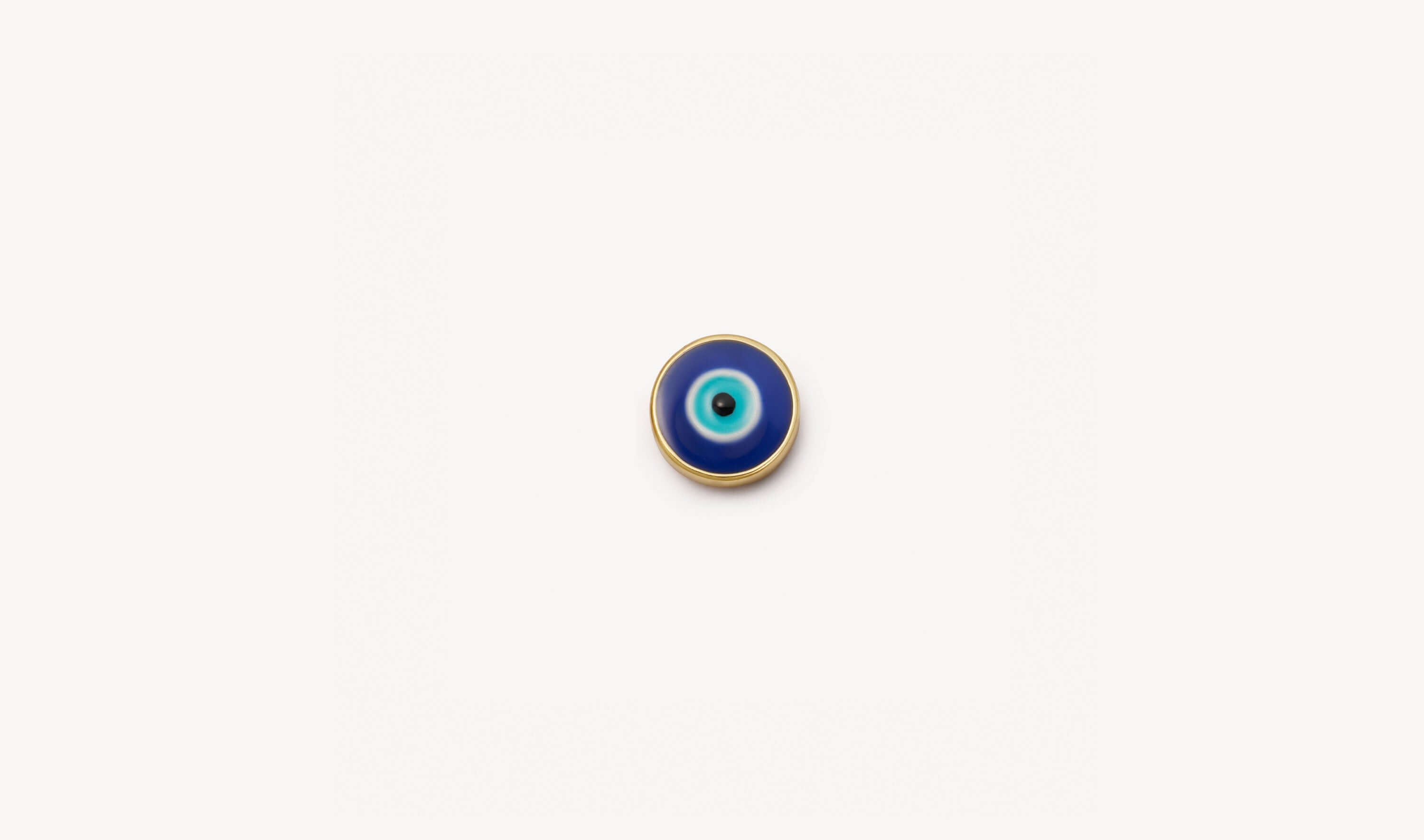 Turkish Evil eye charm crafted with blue enamel and yellow gold