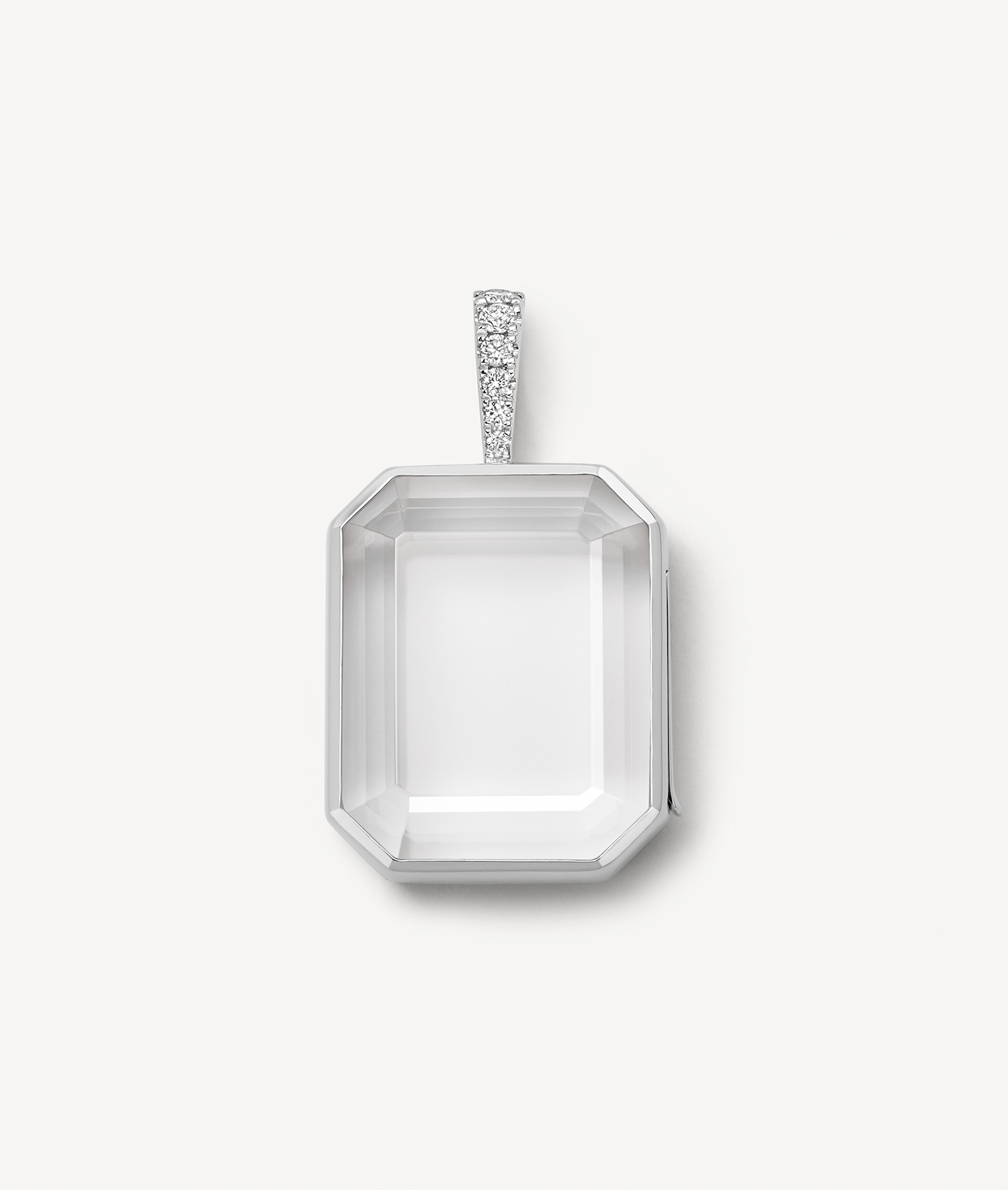 Baguette White Gold Locket 18K