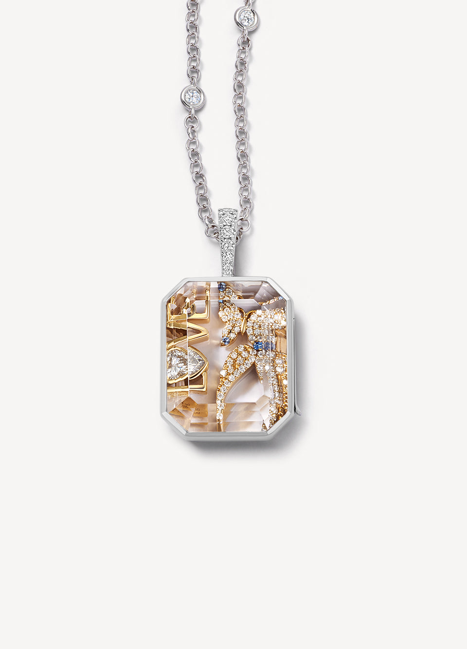 Baguette White Gold Locket 18K
