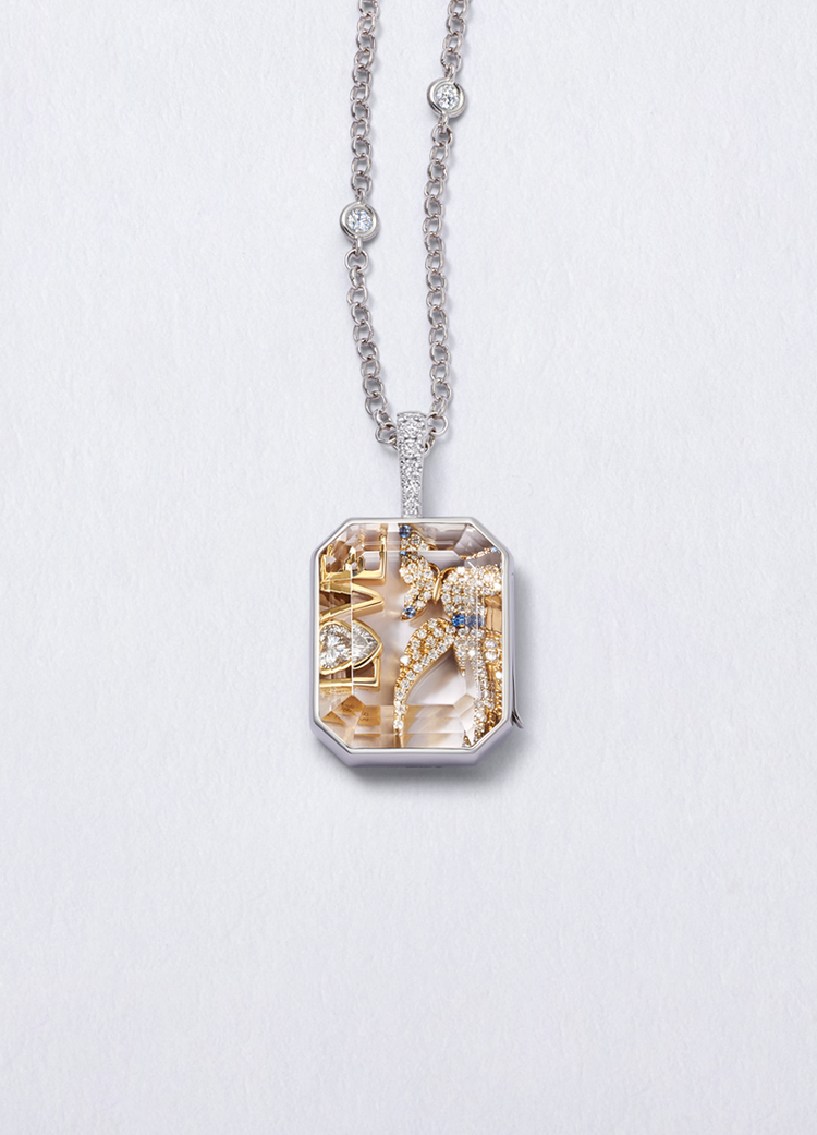 Baguette White Gold Locket 18K
