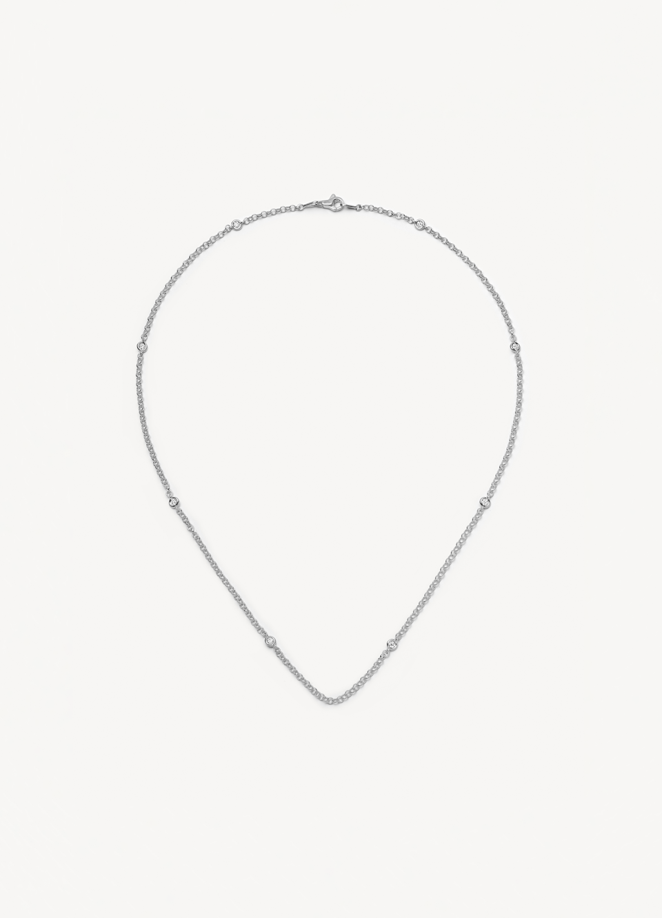 Diamond White Gold Necklace 18 Inch 18k
