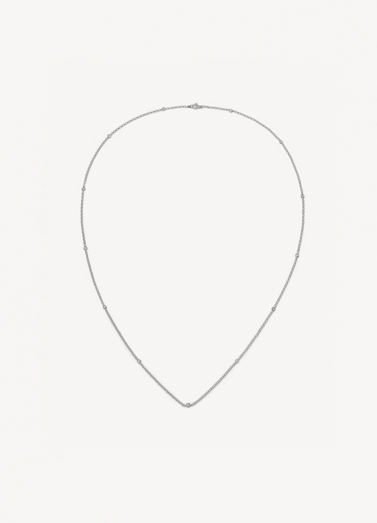 Diamond White Gold Necklace 26 Inch 18k