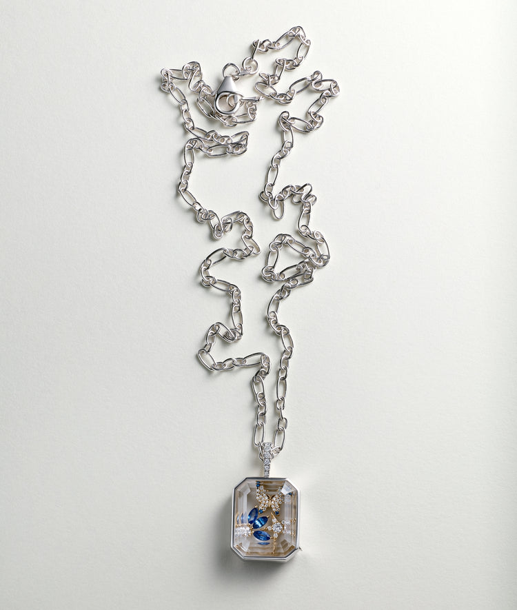 Baguette White Gold Locket 18K