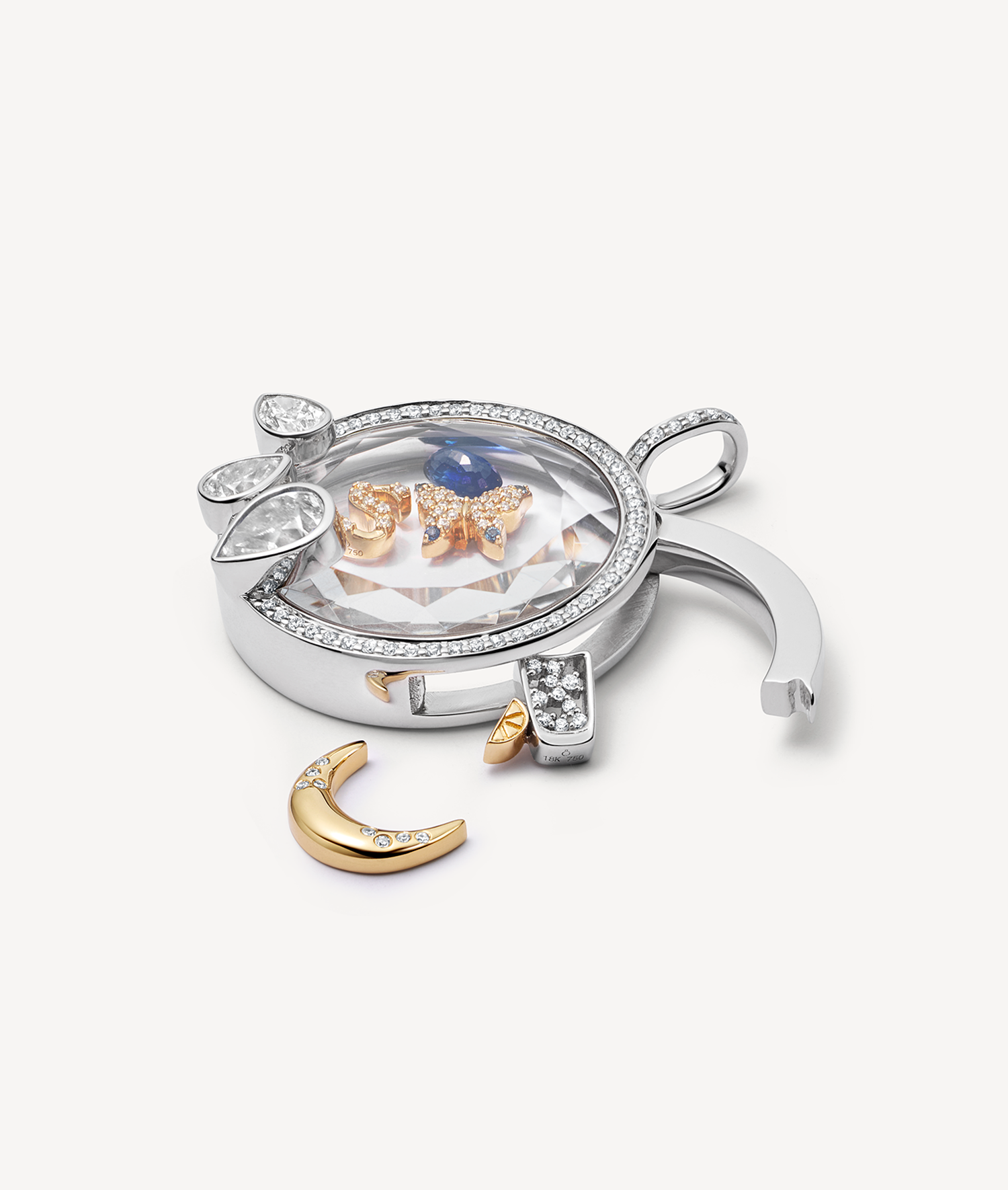 Heritage White Pear Drop Locket 18k