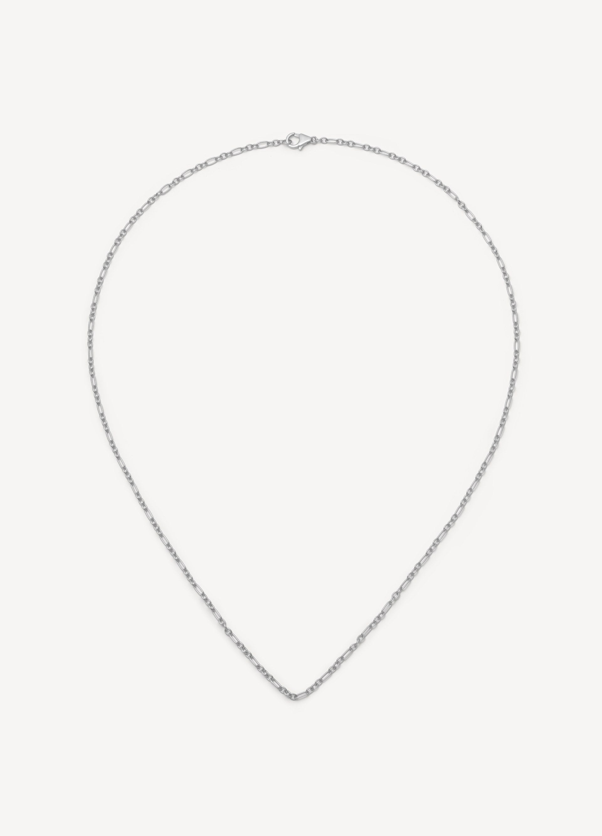 Figaro White Gold Necklace Chain 22 Inch 18k
