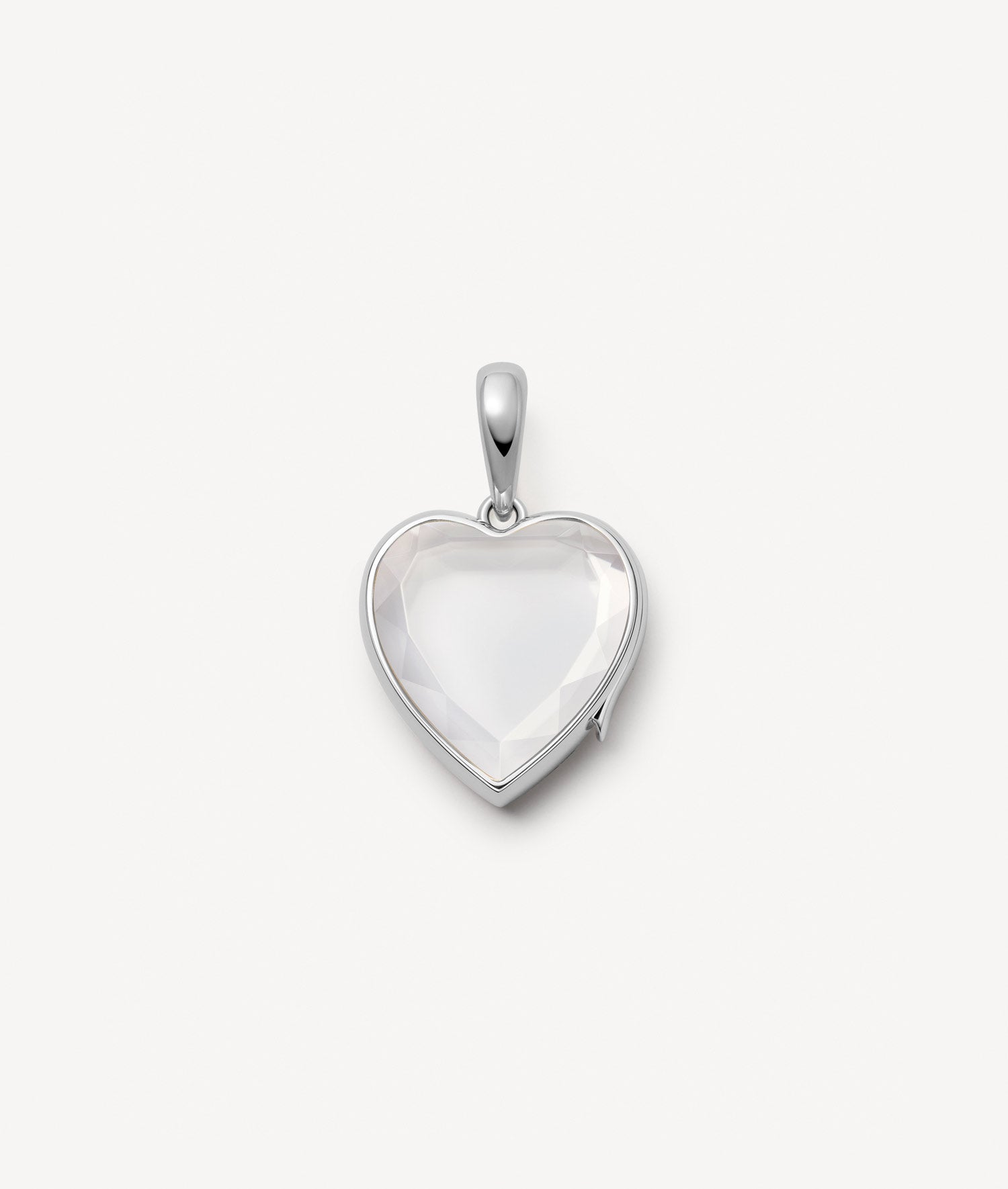 Midi White Heart of Gold Locket 18k