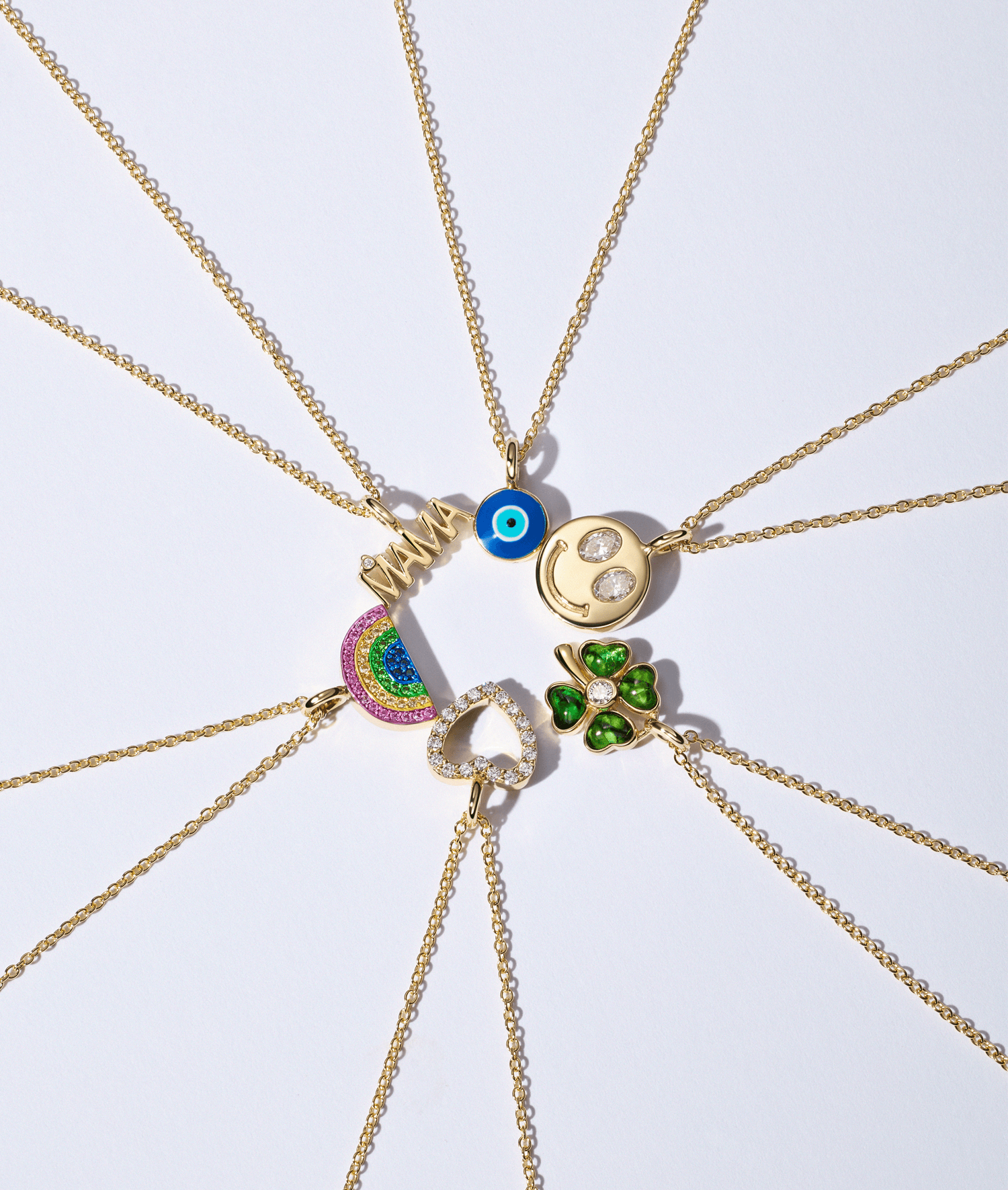 Sapphire Rainbow Pendant Necklace