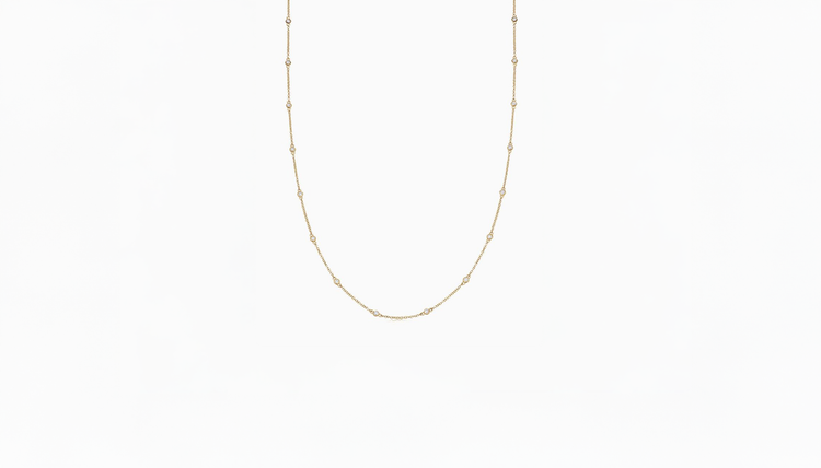 Sphere Diamond Chain 32 inch 14k