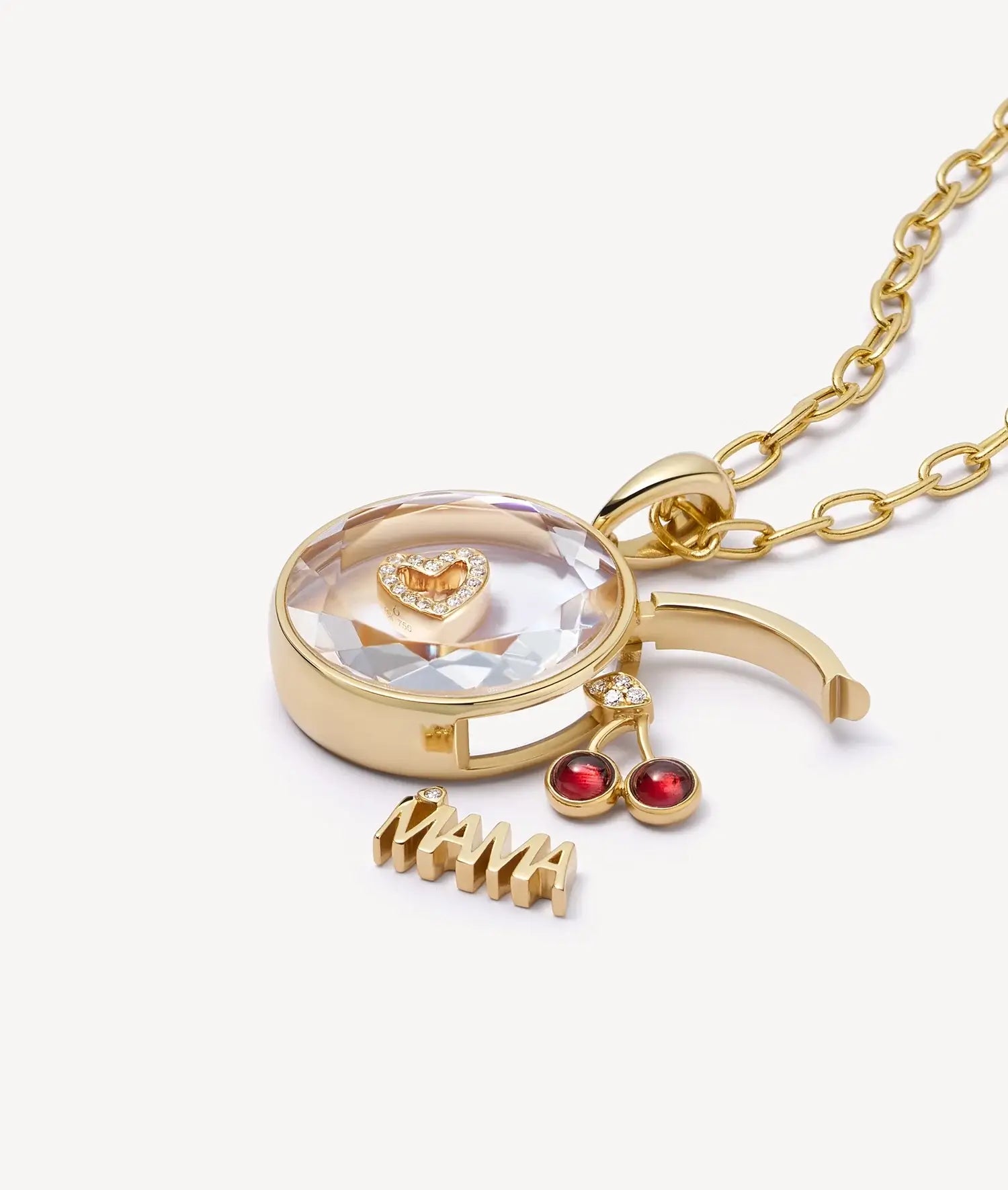 Diamond Mama Script Charm | 18k Gold | Loquet London